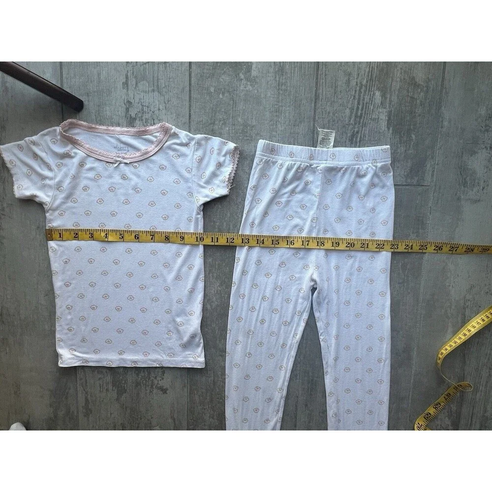 $45 MILKBERRY Pajamas Boutique Designer Bamboo 2 Piece Pjs Set Girls Flower 5T